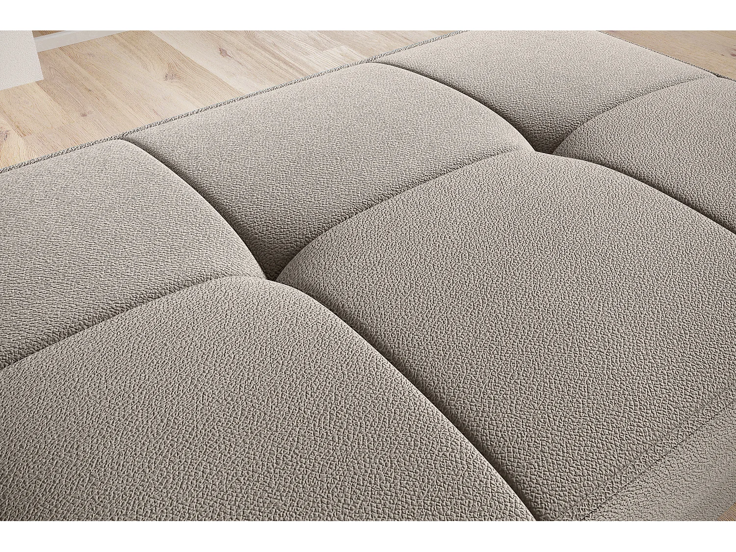 Pouf avec rangement en tissu BOZA-Marron clair
