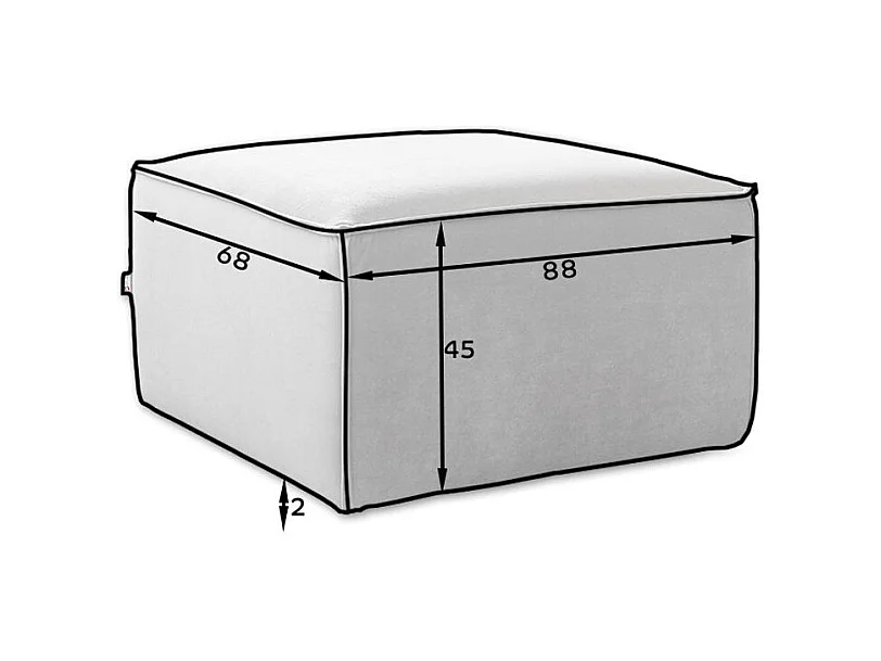 Pouf de salon en tissu WILACE – Élégant et confortable-Bleu turquin