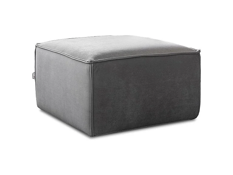 Pouf de salon en velours WILACE – Élégant et confortable-Gris perle