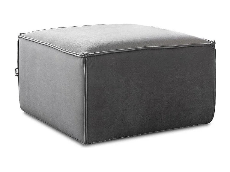Pouf de salon en velours WILACE – Élégant et confortable-Gris perle
