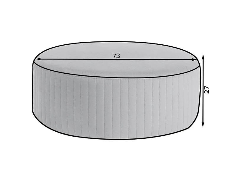 Pouf rond en velours KARA – Confort absolu-Marron clair