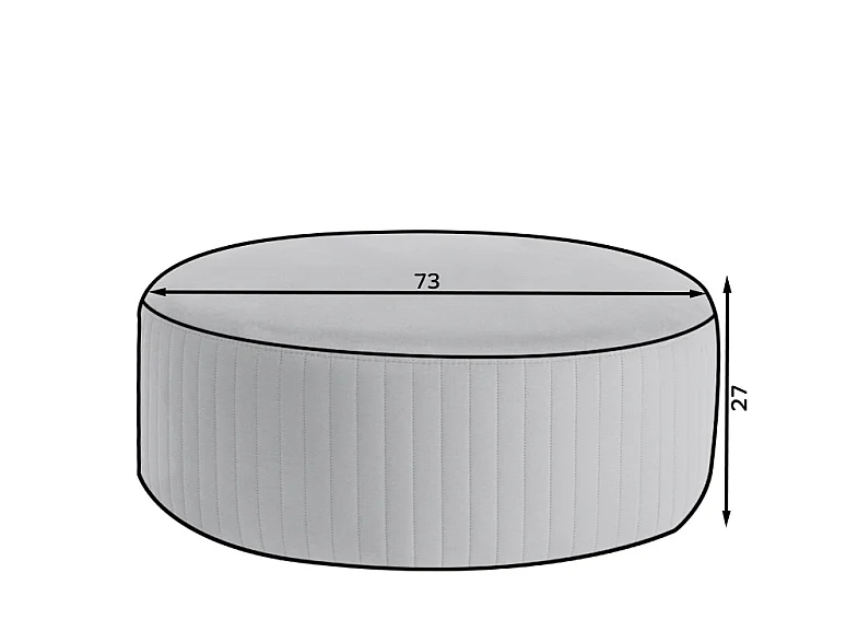 Pouf rond en velours KARA – Confort absolu-Marron clair