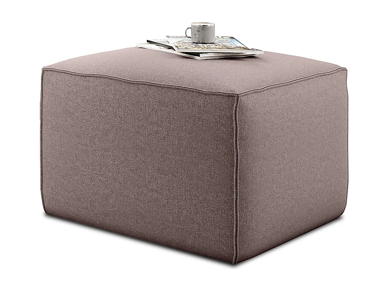 Pouf de salon en tissu WILACE – Élégant et confortable-Rose clair