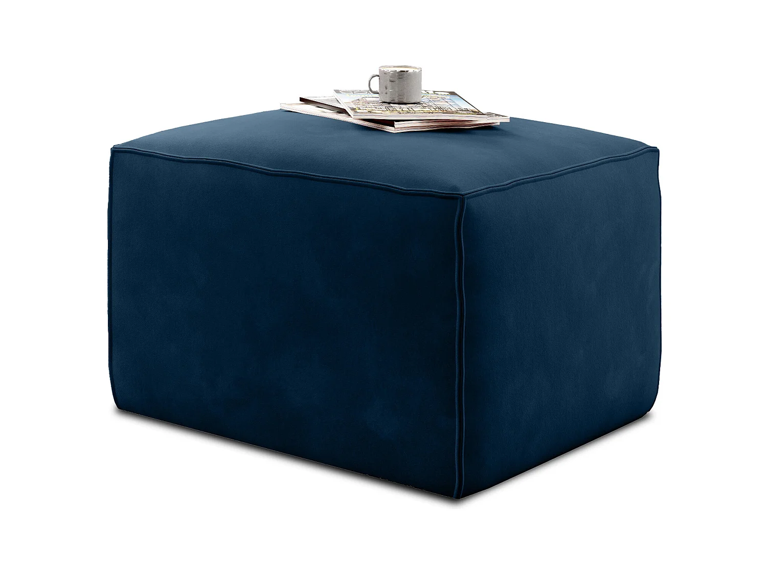 Pouf de salon en tissu WILACE – Élégant et confortable-Rose clair