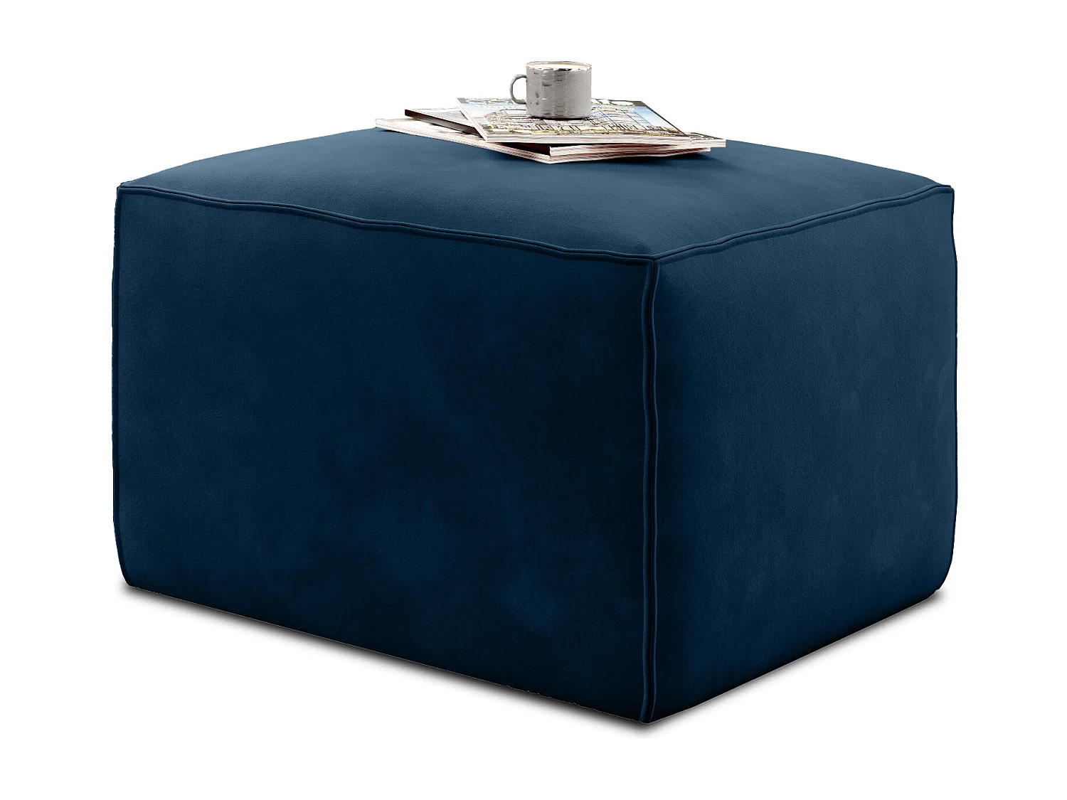 Pouf de salon en tissu WILACE – Élégant et confortable-Rose clair