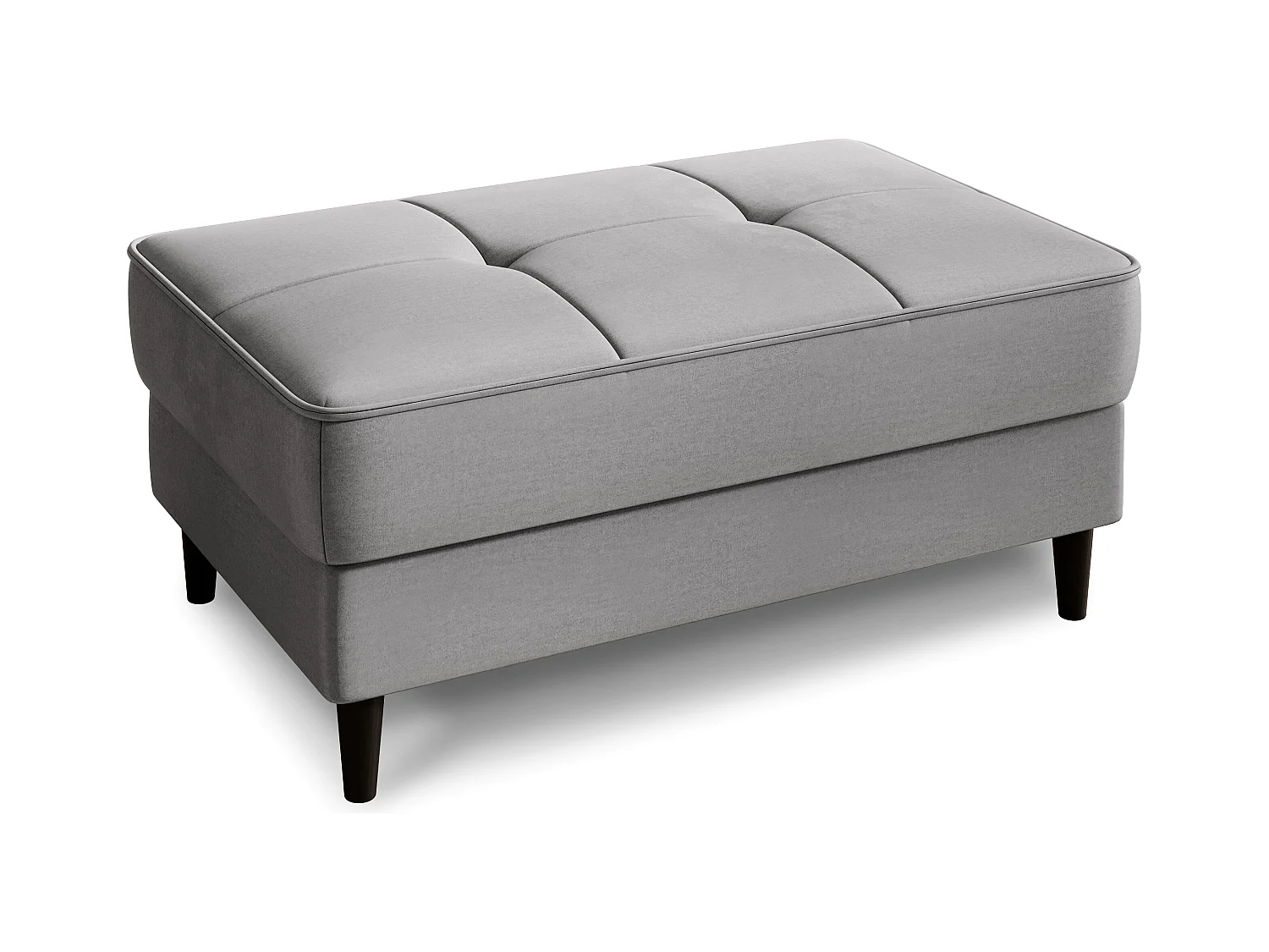 Pouf avec rangement en velours BOZA-Gris clair