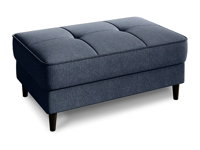 Pouf avec rangement en tissu BOZA-Bleu turquin