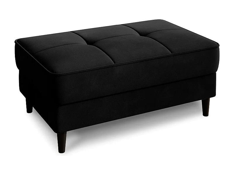 Pouf avec rangement en velours BOZA-Noir