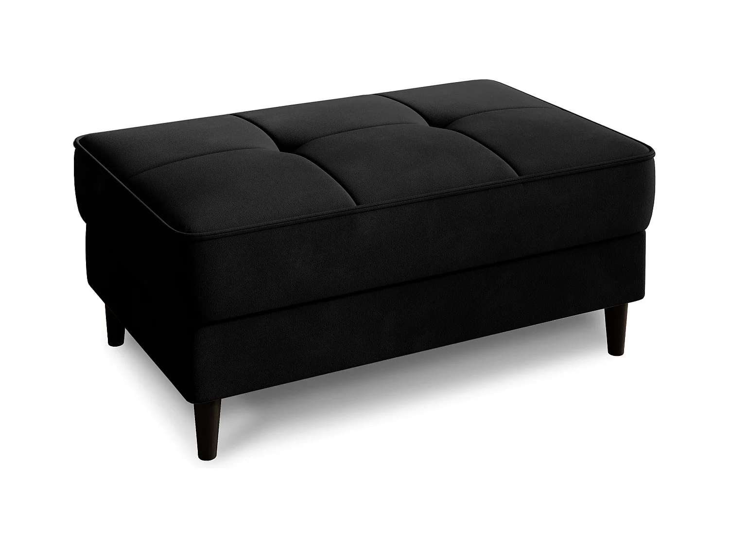 Pouf avec rangement en velours BOZA-Noir