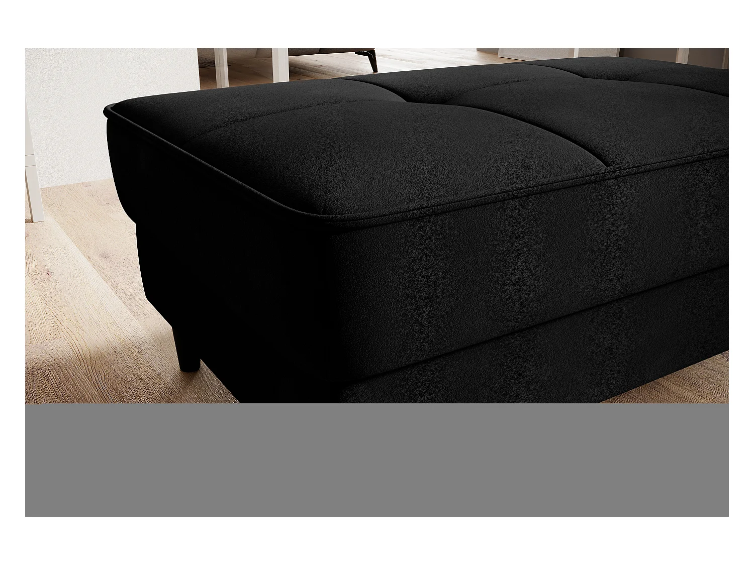 Pouf avec rangement en velours BOZA-Noir