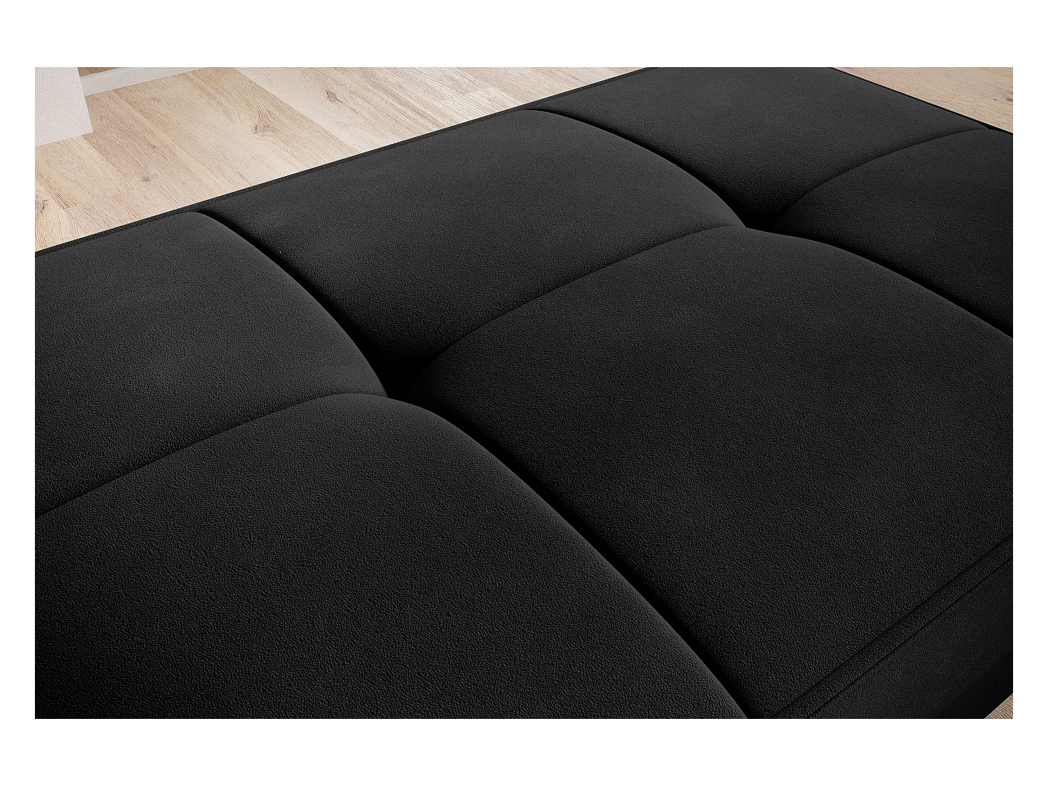 Pouf avec rangement en velours BOZA-Noir