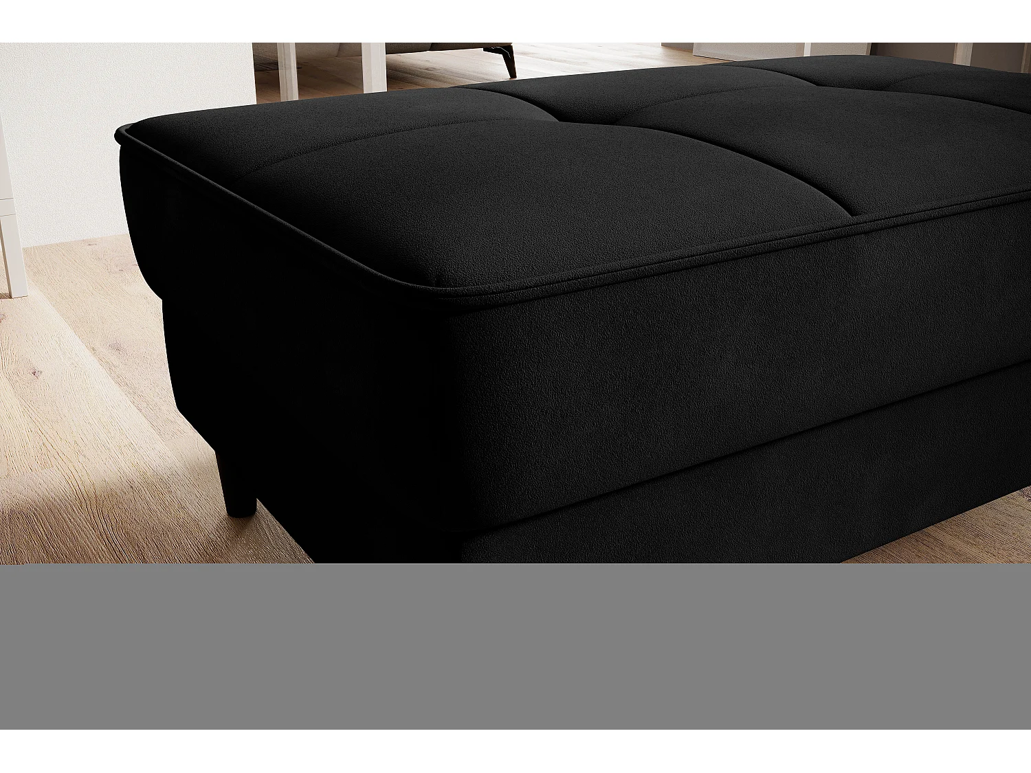 Pouf avec rangement en velours BOZA-Noir