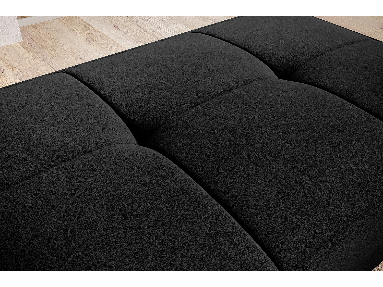 Pouf avec rangement en velours BOZA-Noir