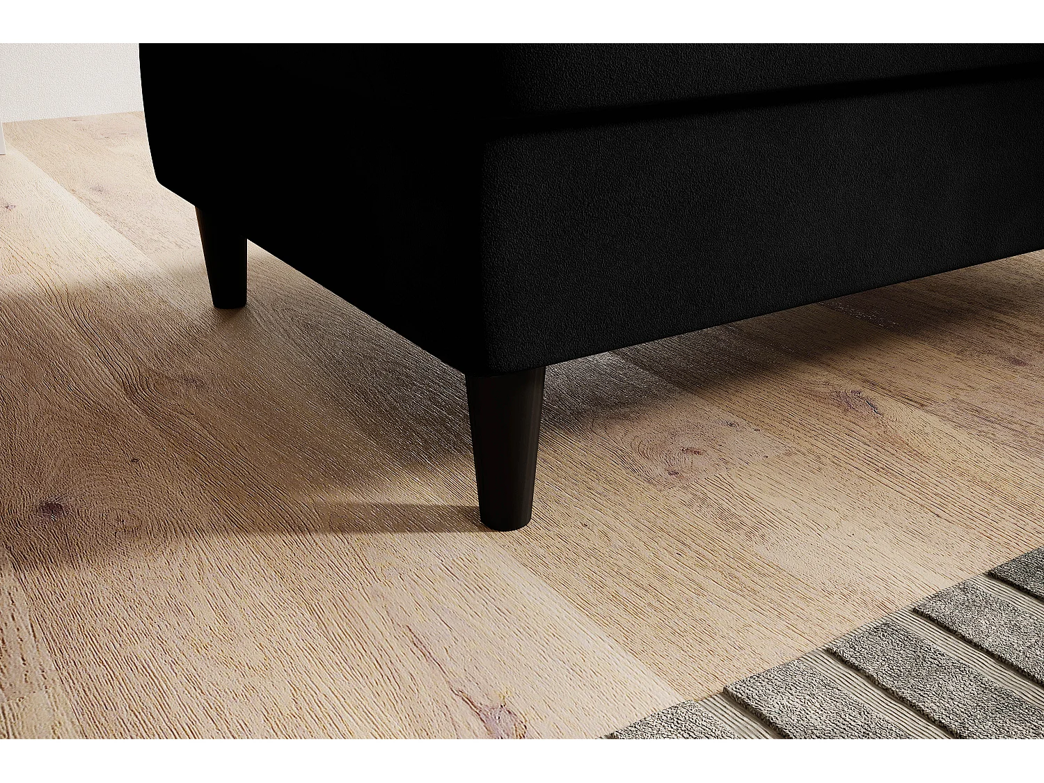 Pouf avec rangement en velours BOZA-Noir