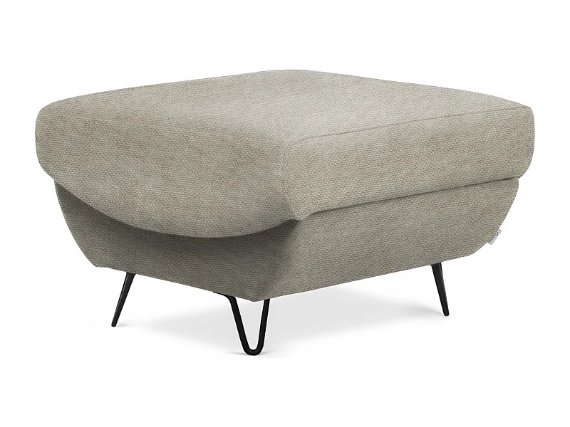 Pouf en tissu ZURIK – Élégance et praticité-Beige