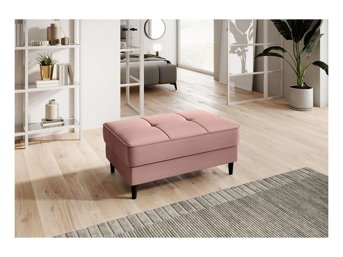 Pouf avec rangement en velours BOZA-Rose
