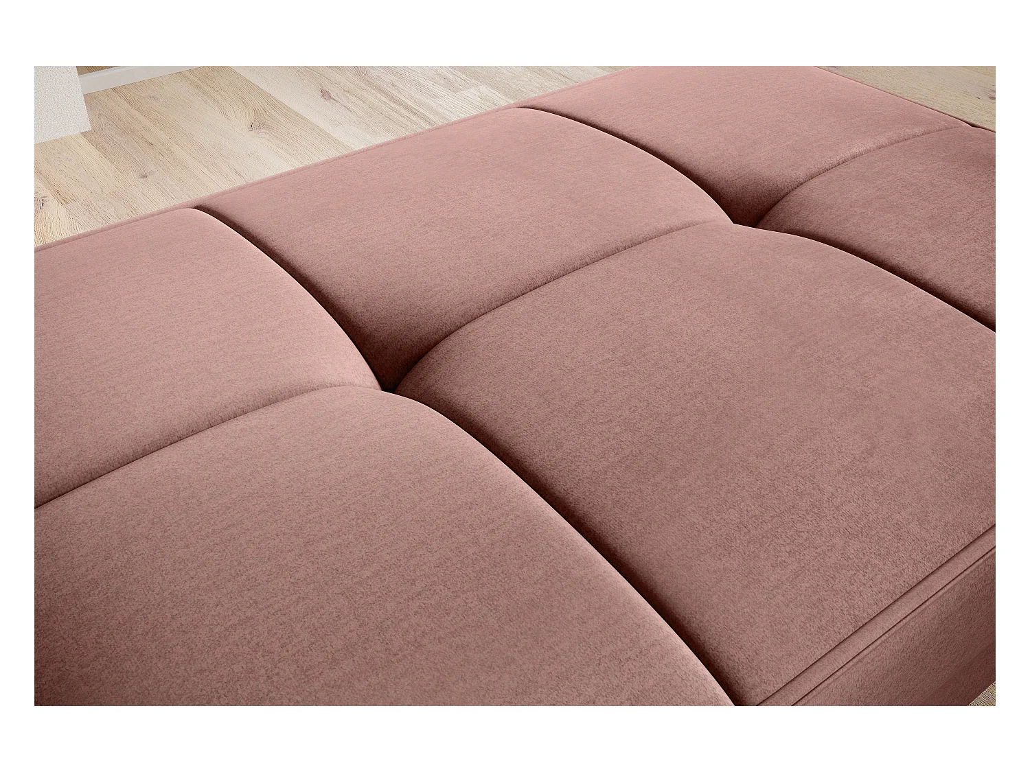 Pouf avec rangement en velours BOZA-Rose
