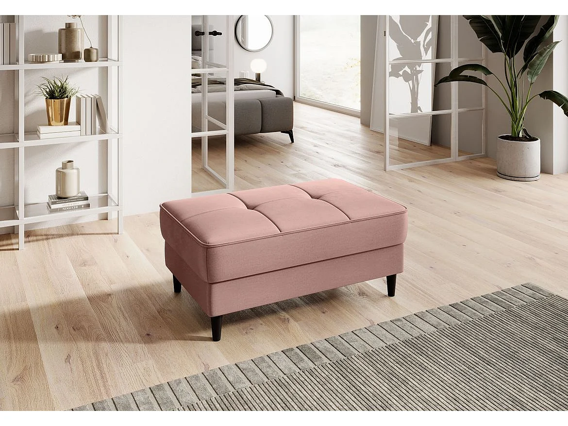 Pouf avec rangement en velours BOZA-Rose