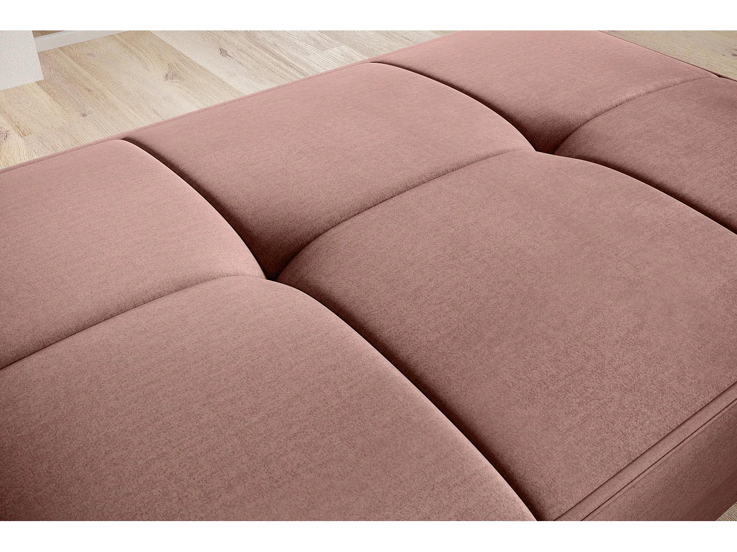 Pouf avec rangement en velours BOZA-Rose