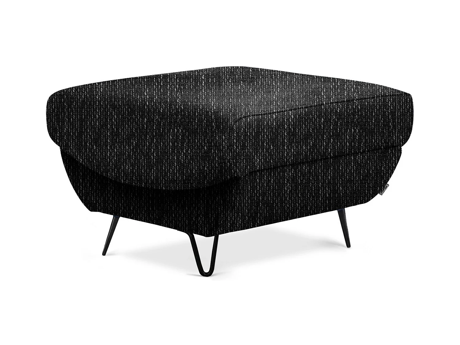 Pouf en tissu ZURIK – Élégance et praticité-Noir chiné