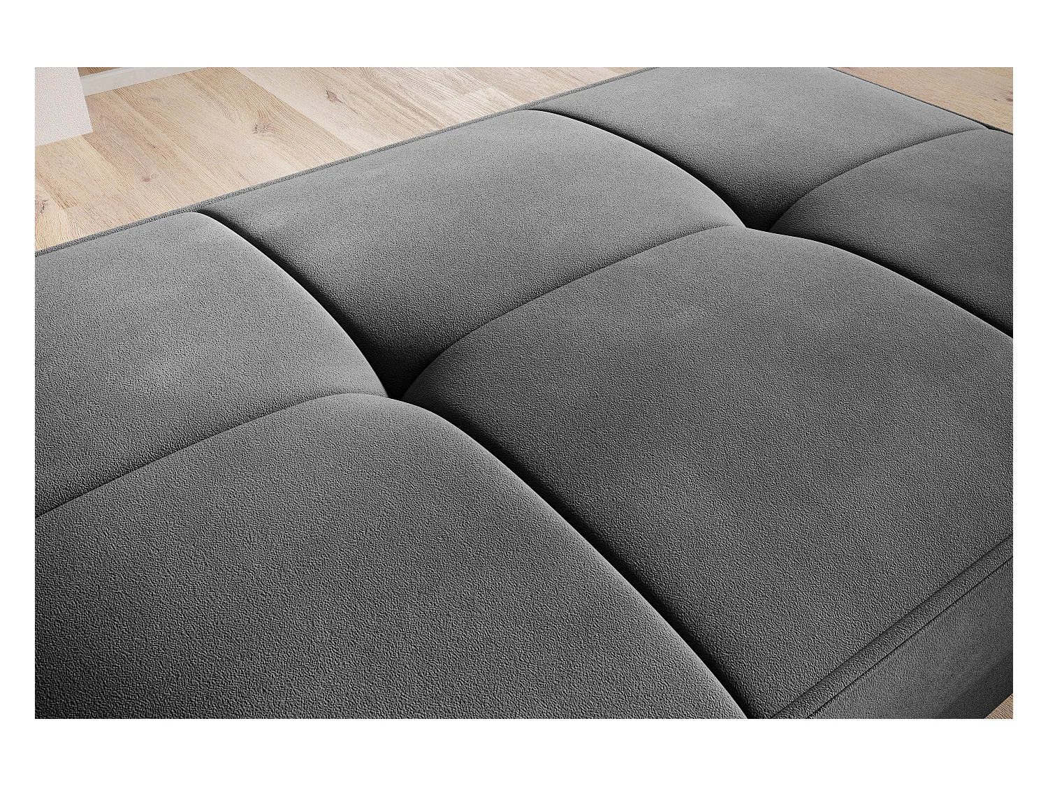 Pouf avec rangement en velours BOZA-Gris foncé