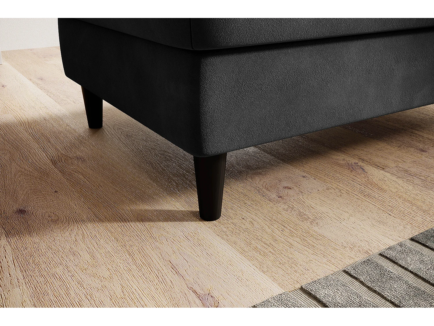 Pouf avec rangement en velours BOZA-Gris foncé