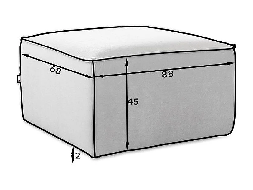 Pouf de salon en tissu WILACE – Élégant et confortable-Noir