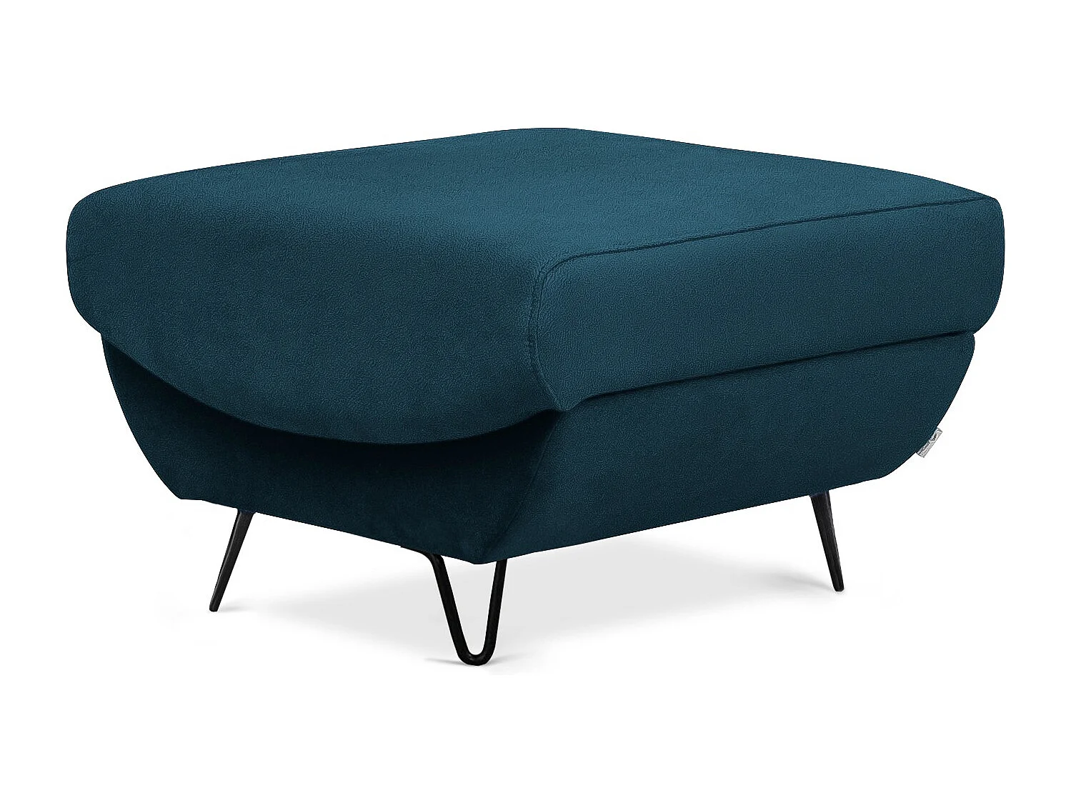 Pouf en velours ZURIK – Confort et praticité-Bleu