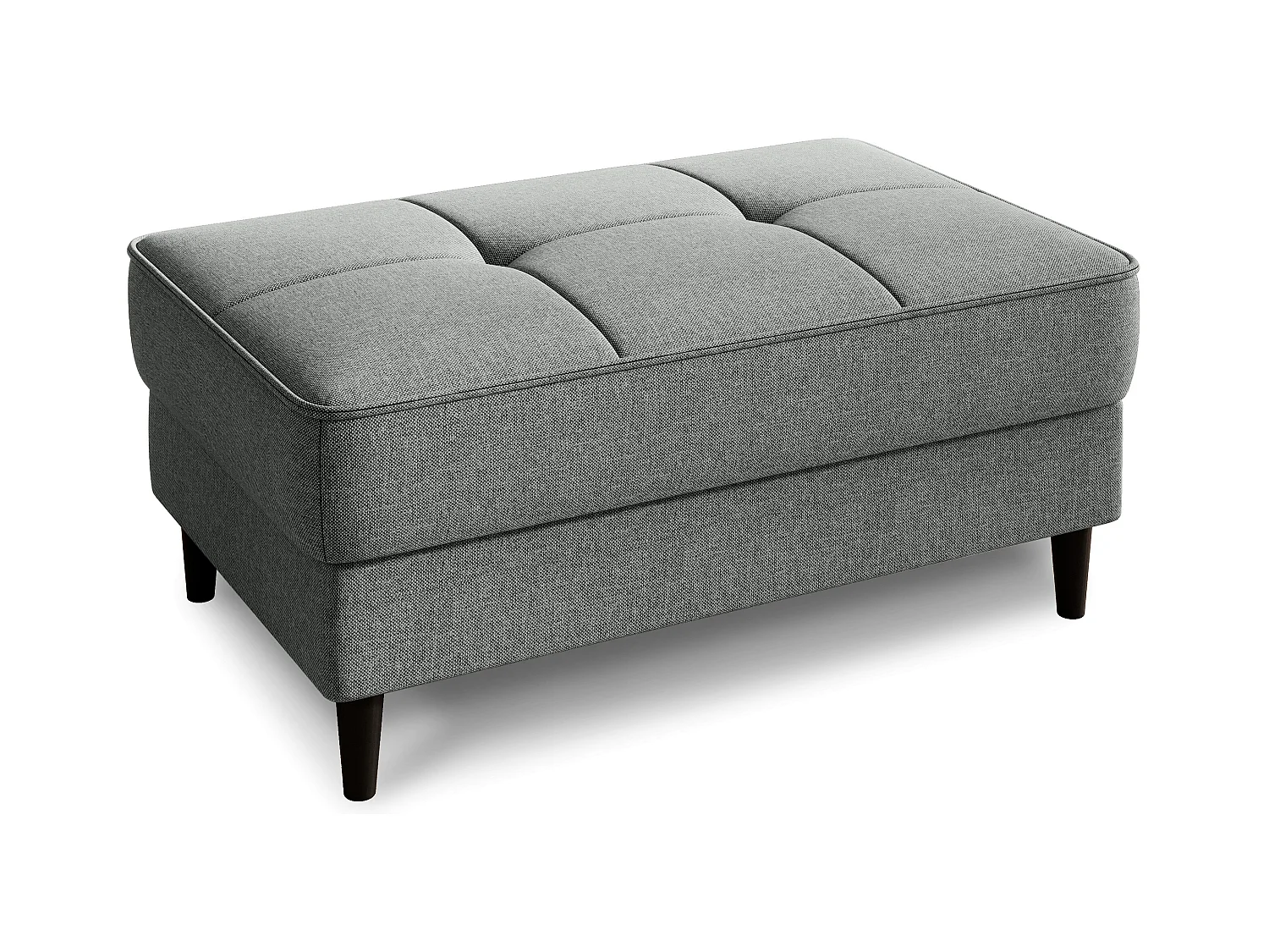 Pouf avec rangement en tissu BOZA-Gris chiné