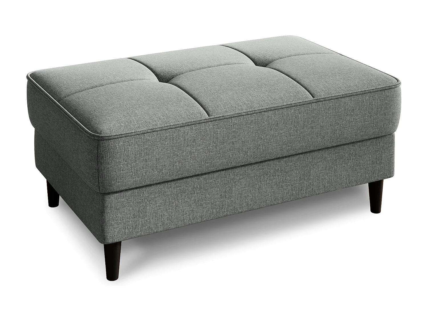 Pouf avec rangement en tissu BOZA-Gris chiné