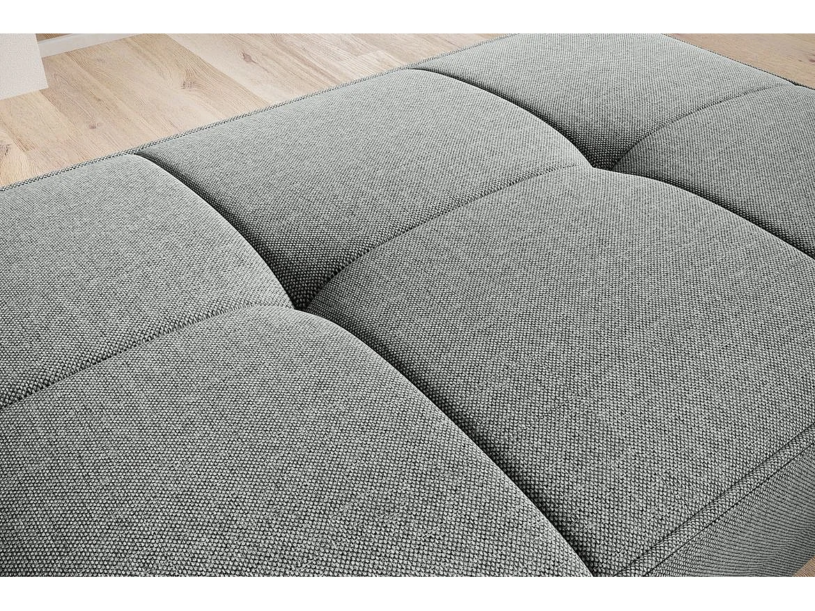 Pouf avec rangement en tissu BOZA-Gris chiné