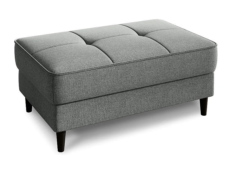 Pouf avec rangement en tissu BOZA-Gris chiné