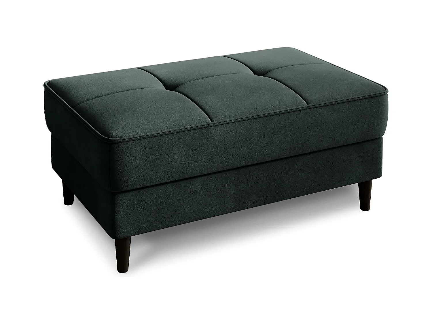 Pouf avec rangement en tissu BOZA-Vert épinard