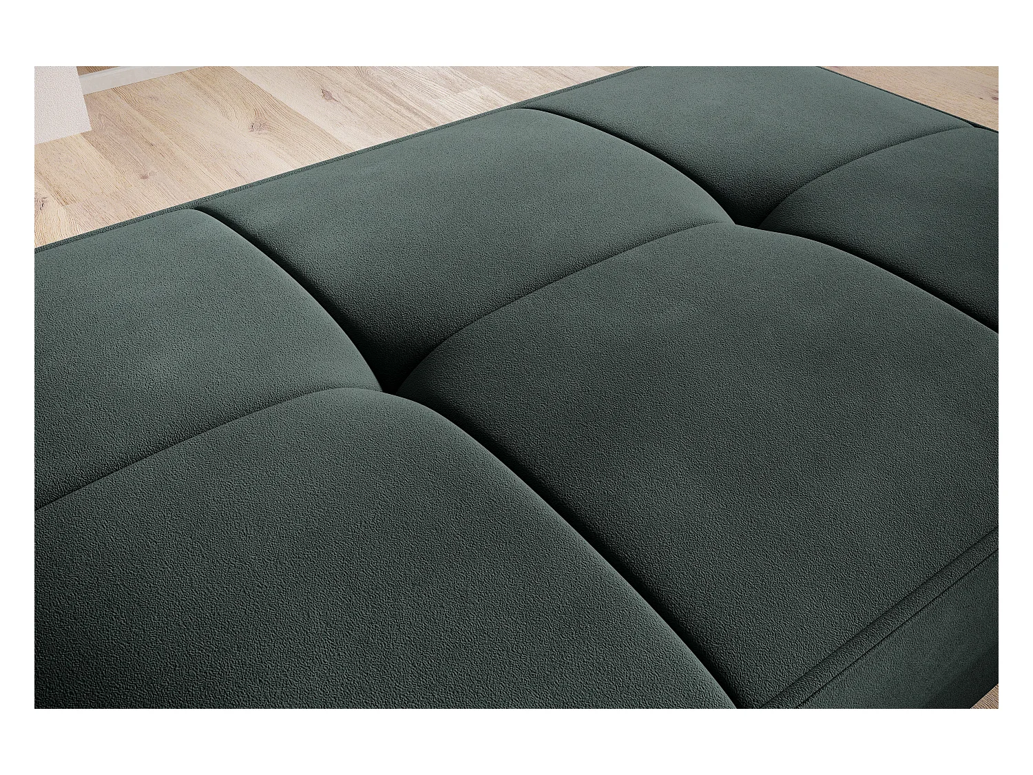 Pouf avec rangement en tissu BOZA-Vert épinard