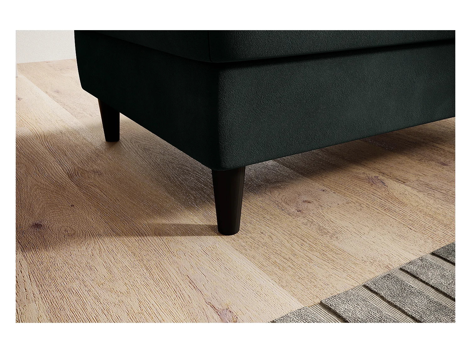 Pouf avec rangement en tissu BOZA-Vert épinard