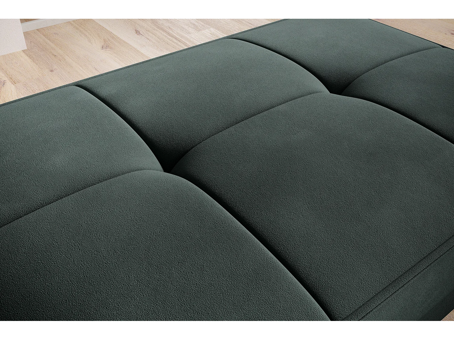 Pouf avec rangement en tissu BOZA-Vert épinard