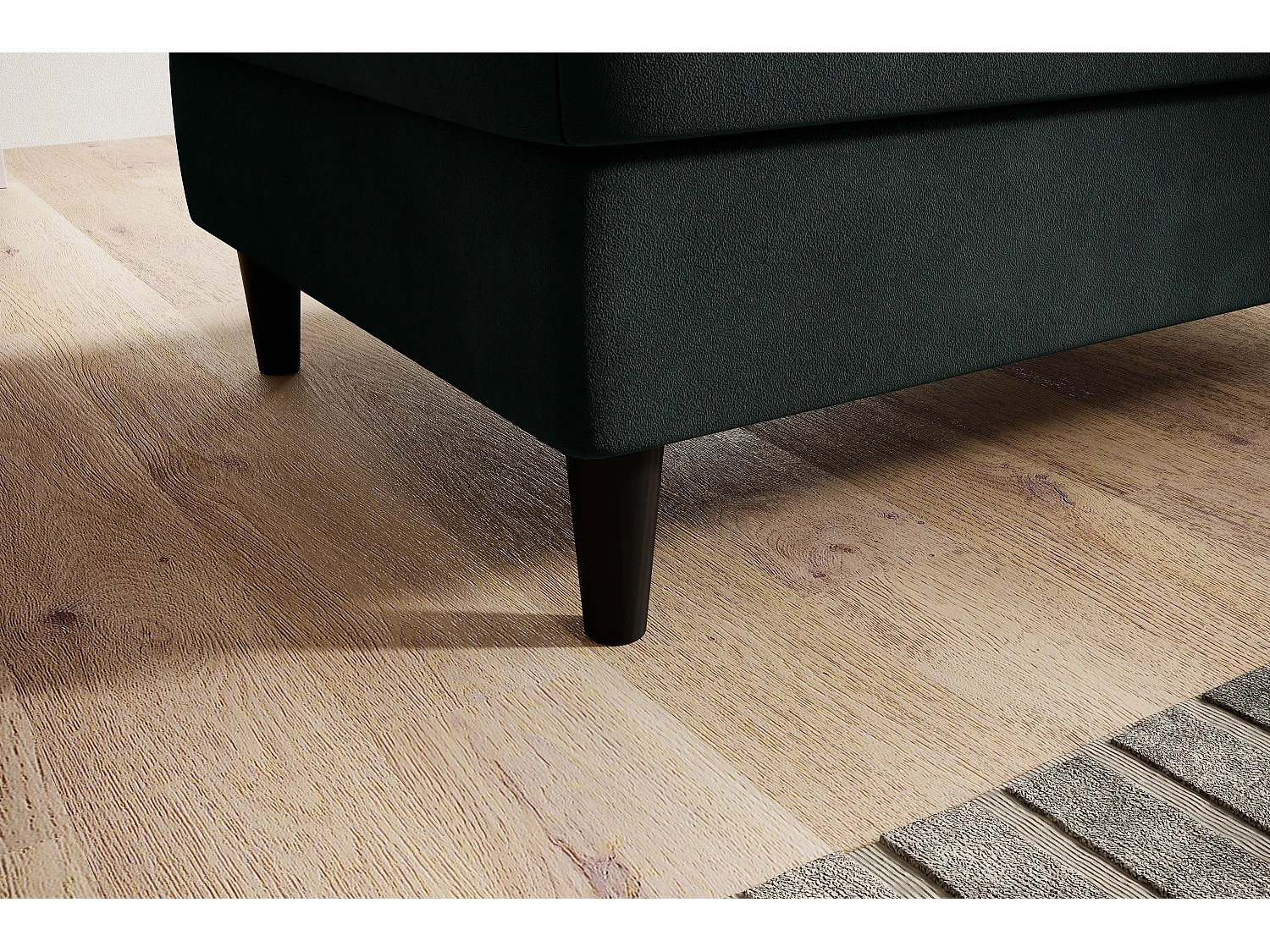 Pouf avec rangement en tissu BOZA-Vert épinard