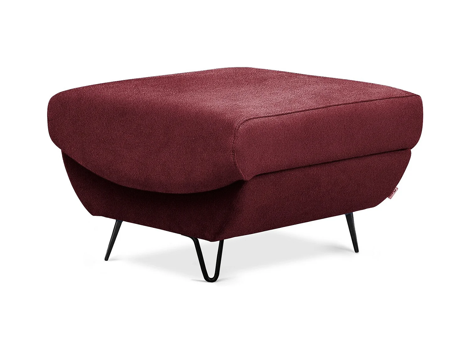 Pouf en tissu ZURIK – Élégance et praticité-Rouge cerise