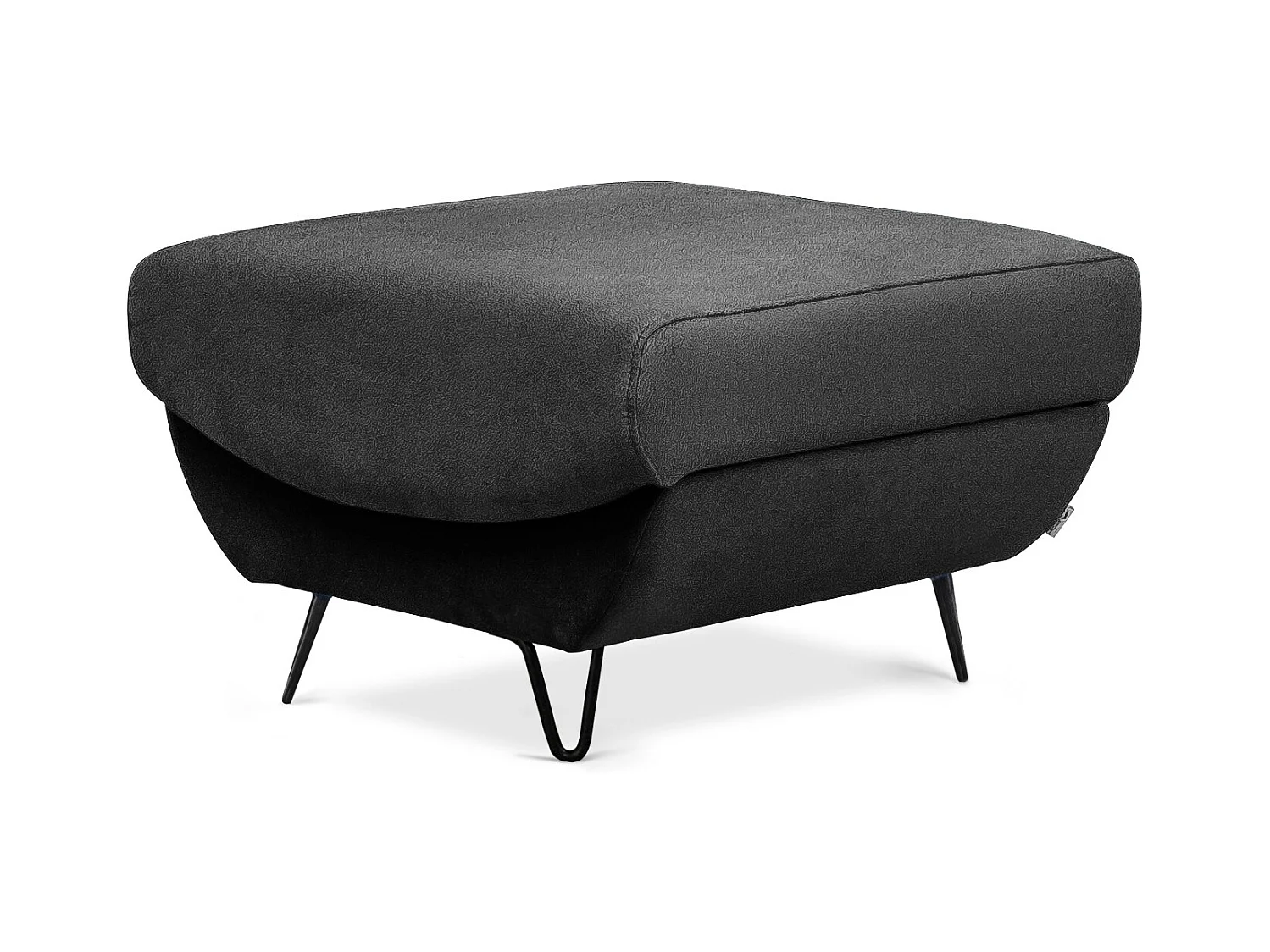 Pouf en velours ZURIK – Confort et praticité-Gris anthracite