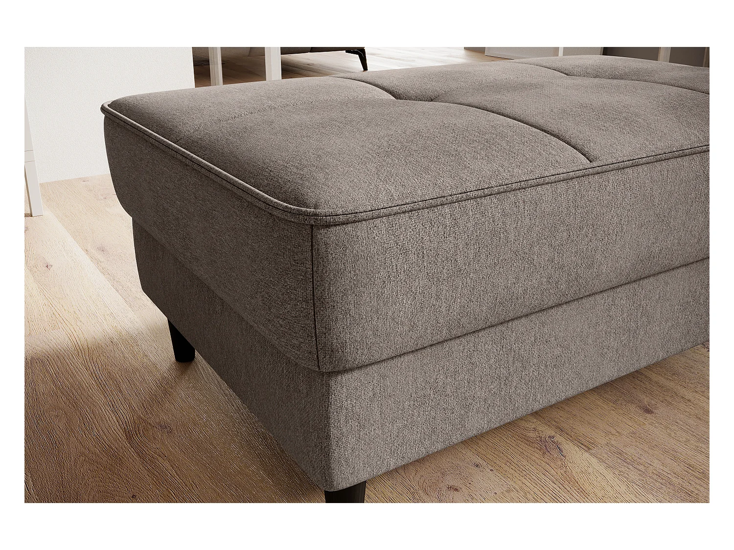 Pouf avec rangement en tissu BOZA-Beige