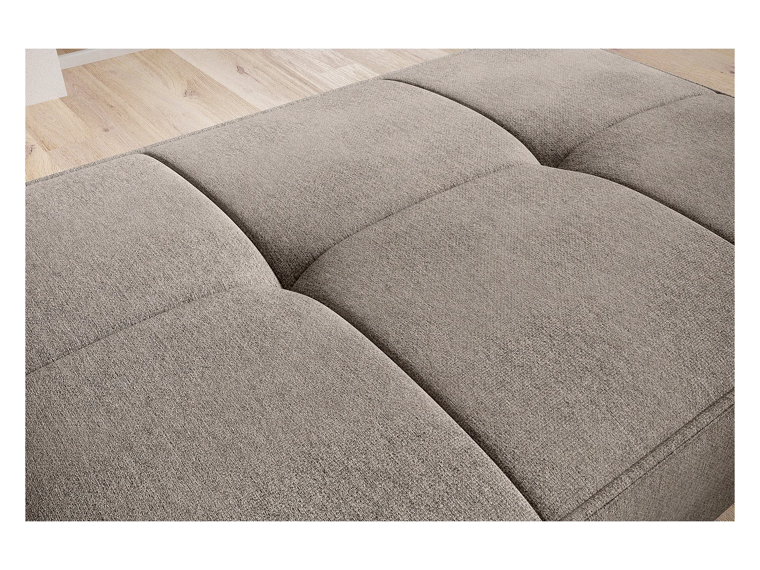 Pouf avec rangement en tissu BOZA-Beige