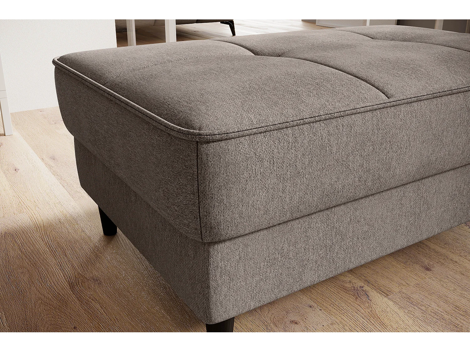 Pouf avec rangement en tissu BOZA-Beige