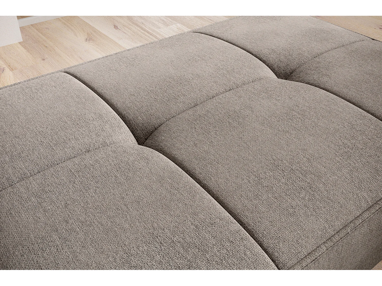 Pouf avec rangement en tissu BOZA-Beige