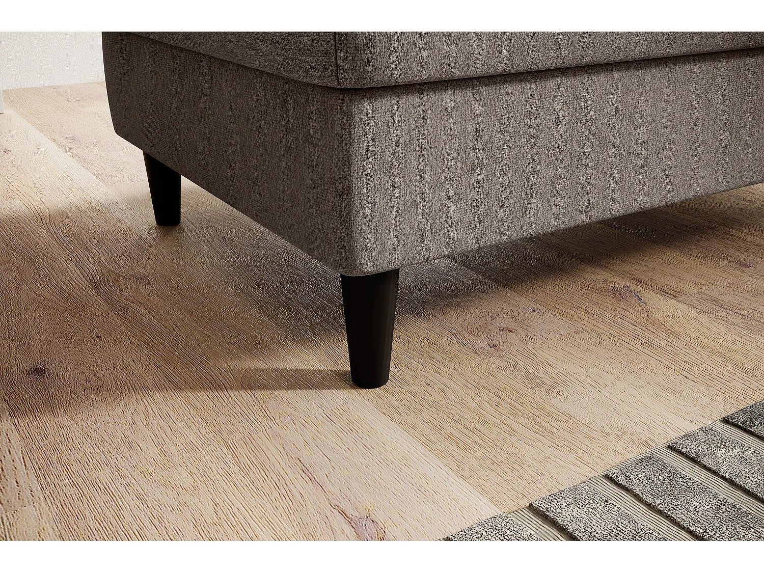 Pouf avec rangement en tissu BOZA-Beige