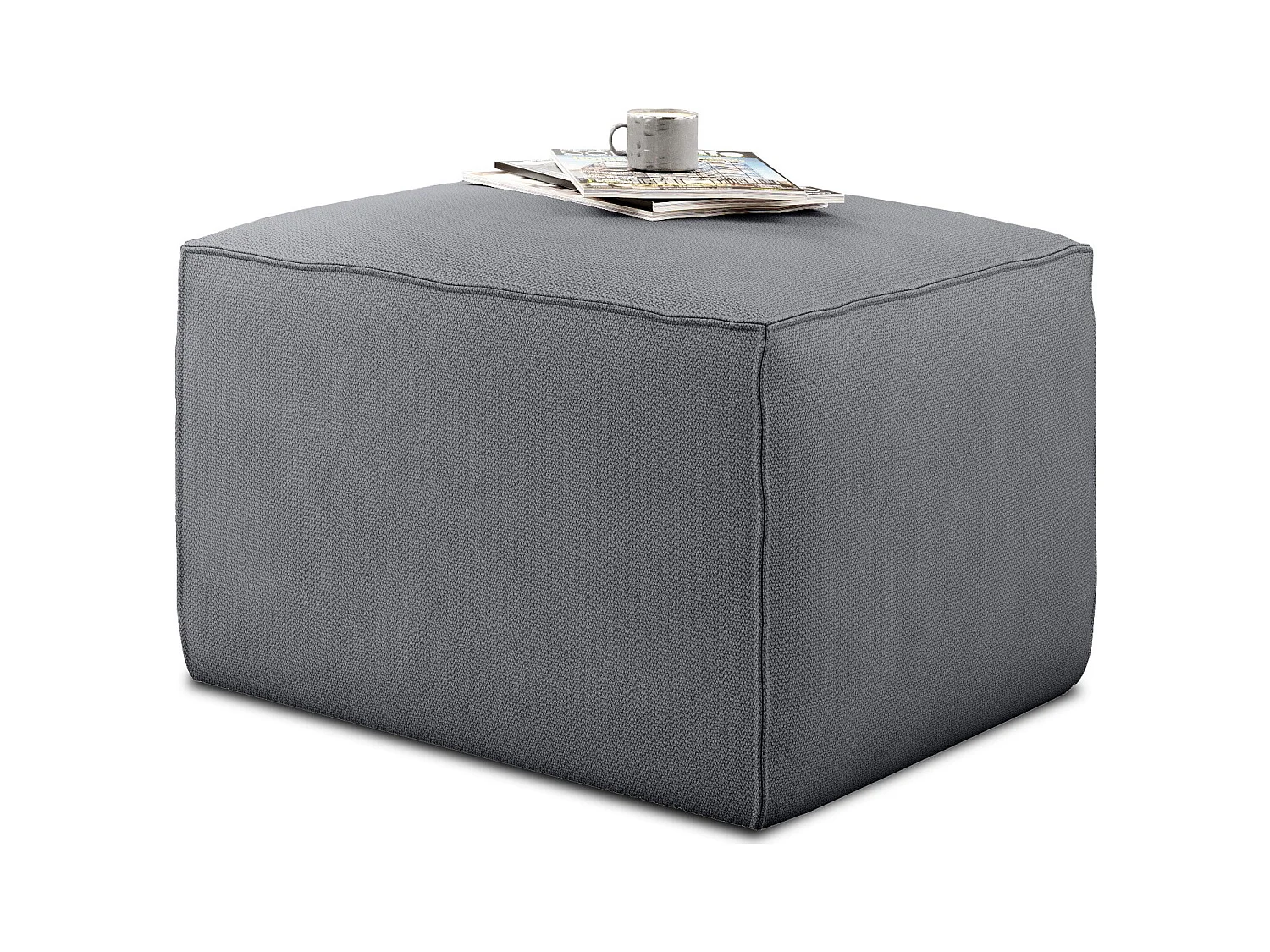 Pouf de salon en tissu WILACE – Élégant et confortable-Gris clair