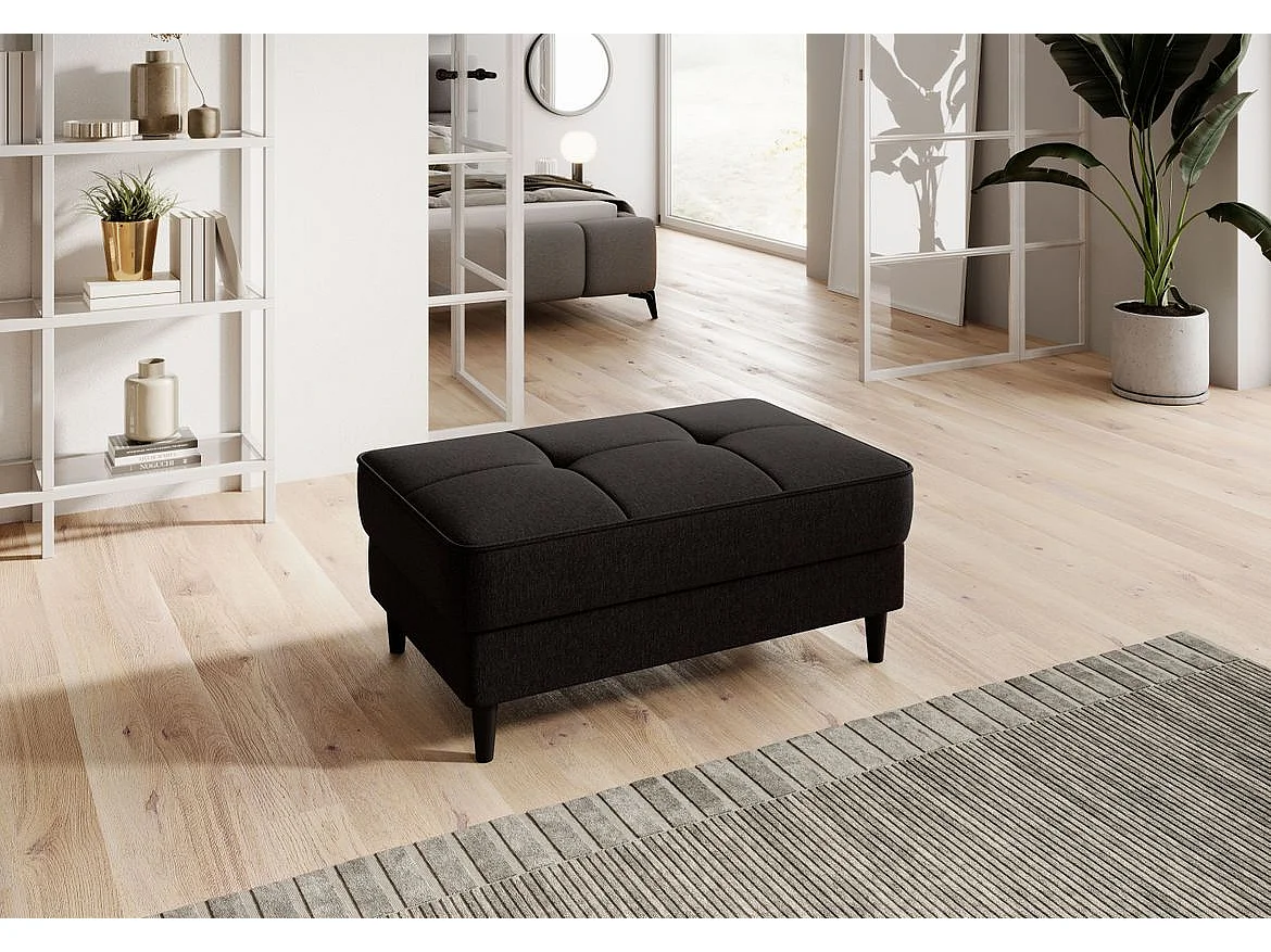 Pouf avec rangement en tissu BOZA-Marron