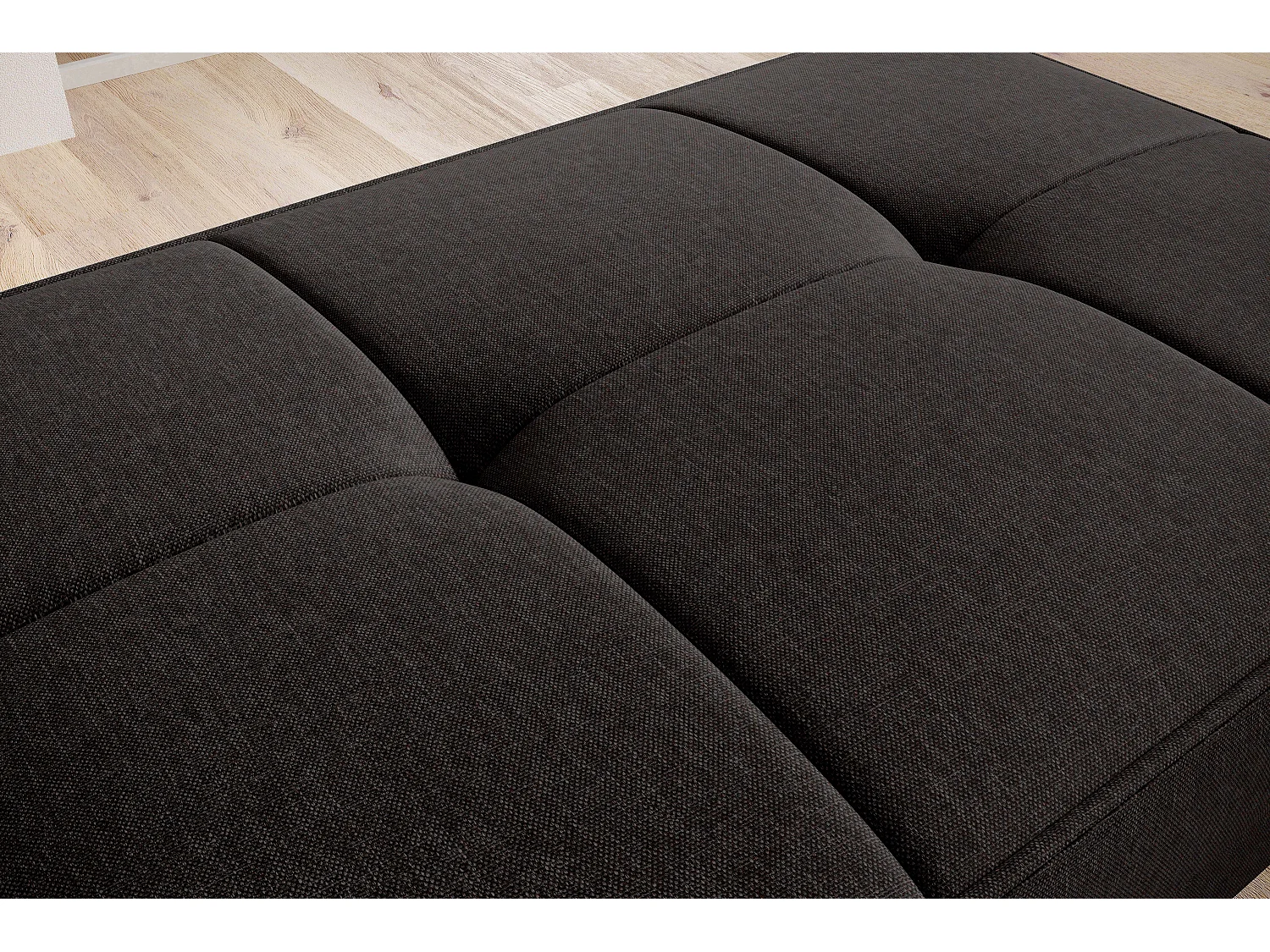 Pouf avec rangement en tissu BOZA-Marron