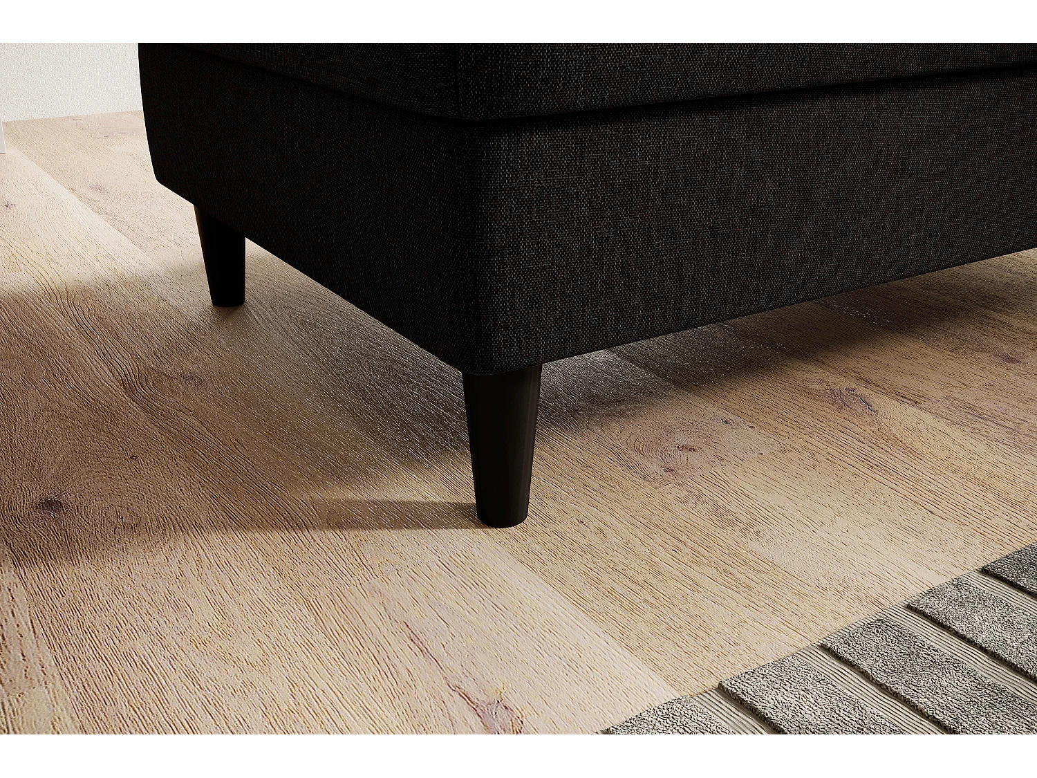 Pouf avec rangement en tissu BOZA-Marron