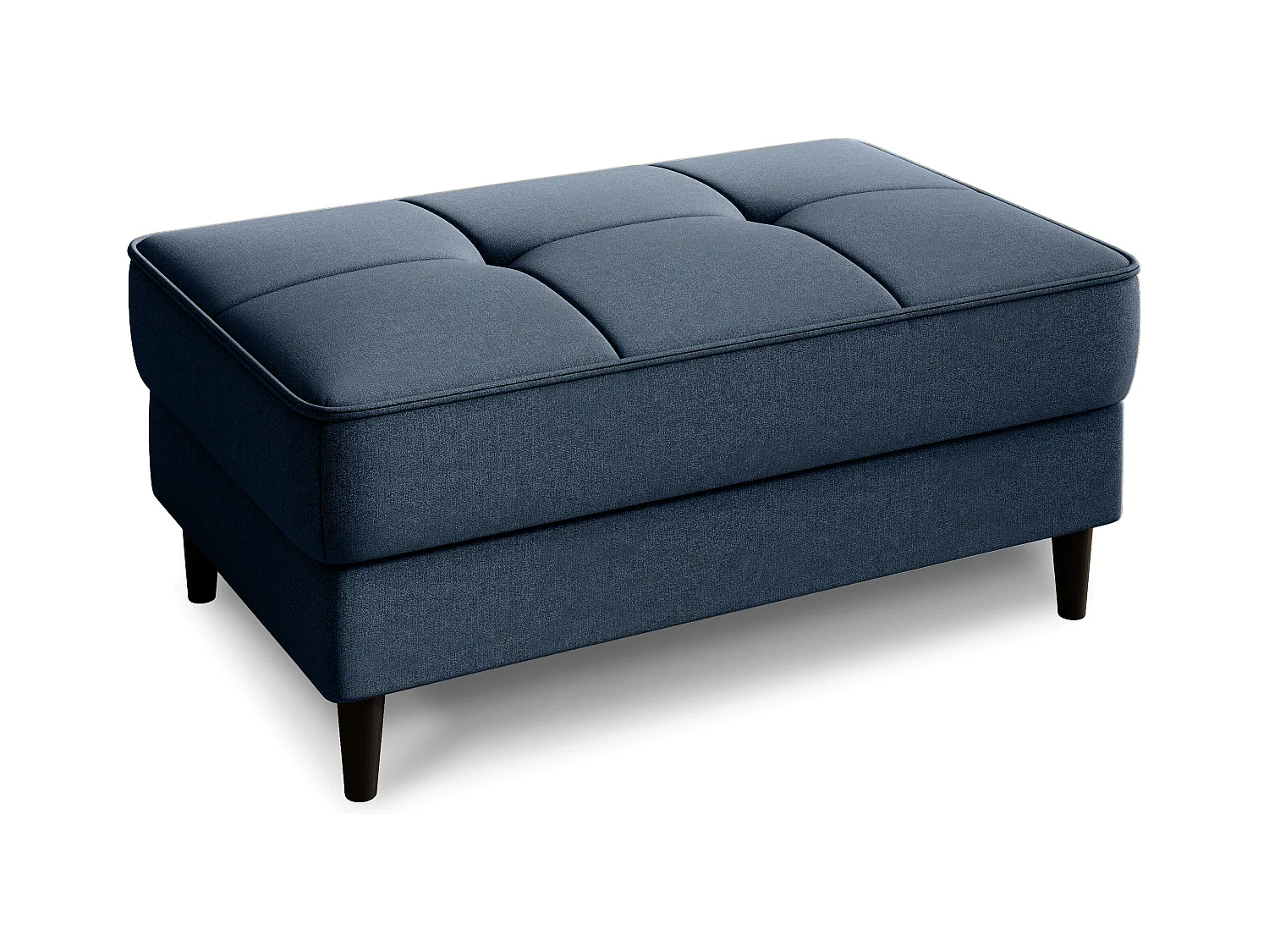 Pouf avec rangement en tissu BOZA-Bleu charrette