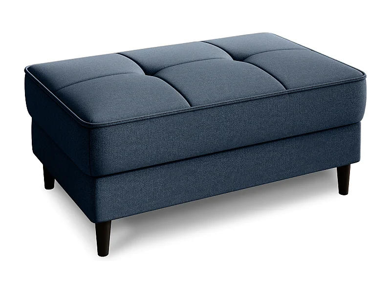 Pouf avec rangement en tissu BOZA-Bleu charrette